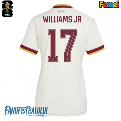 Spania Nico Williams #17 Echipament de Fotbal Replică Mondial 2026 Femei Deplasare Spania Nico Williams #17 Echipament de Fotbal Replică Mondial 2026 Femei Deplasare